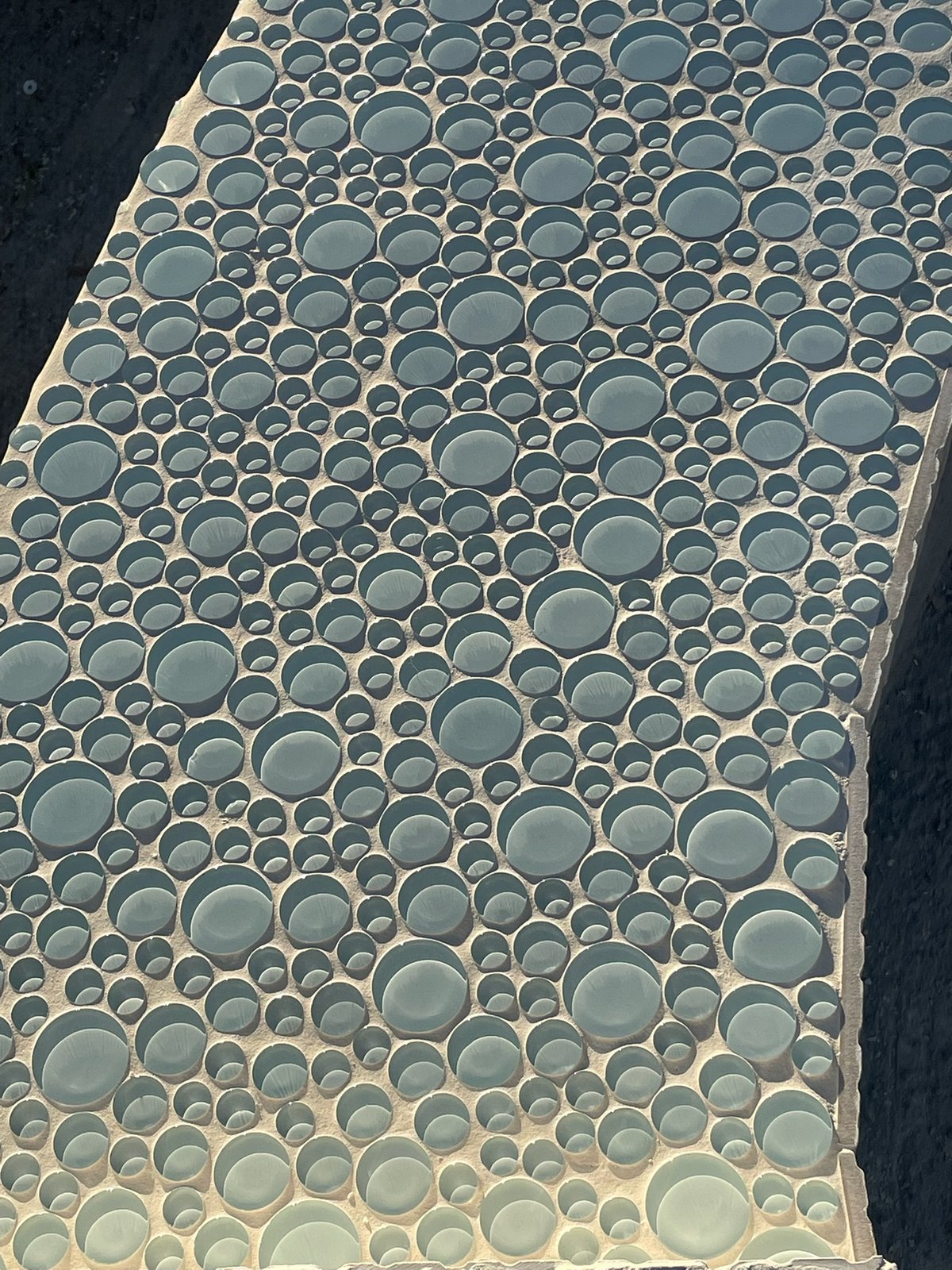 Decorative bubble tile close-up detail